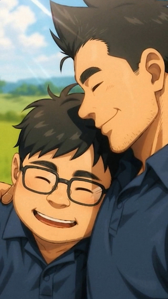 寄り添っている2人のイラスト #2