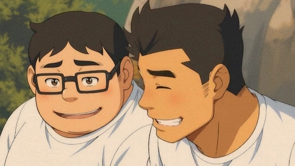 ニヤニヤとしている2人のイラスト #2