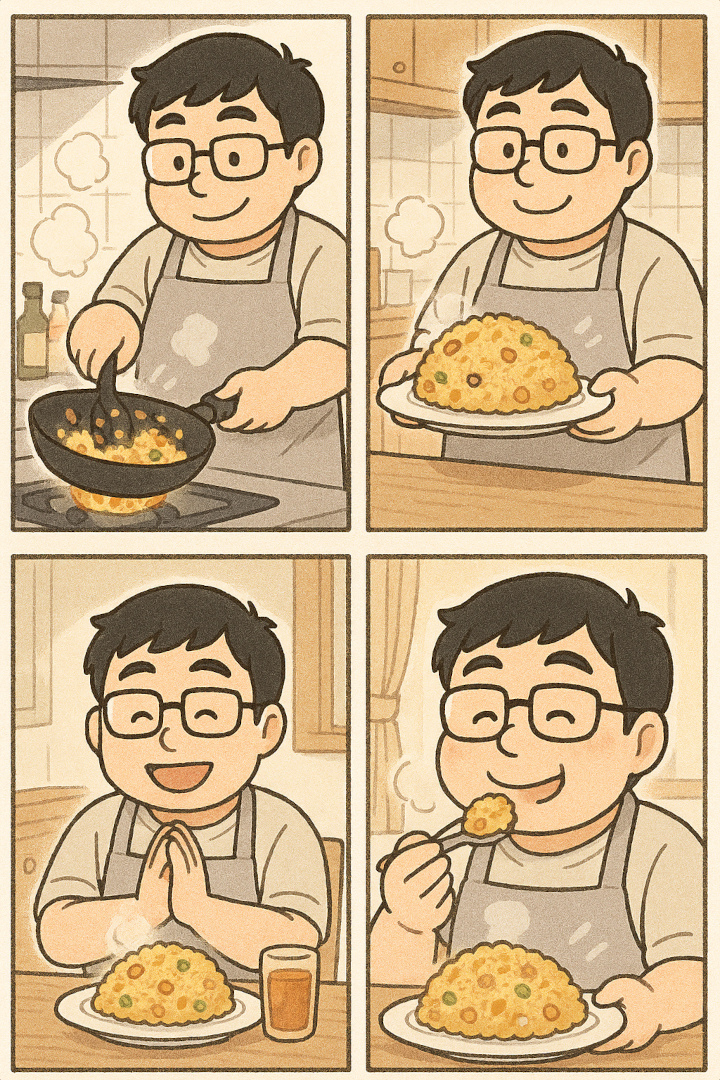 Copilot さんに描いてもらった４コマ漫画