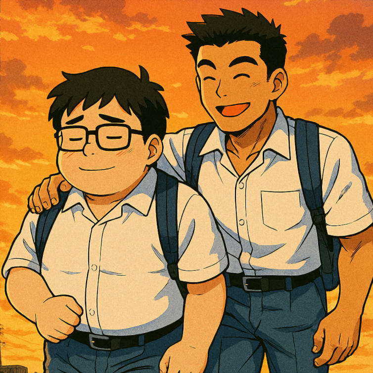 「２人で下校しているイラスト」 (確認用)